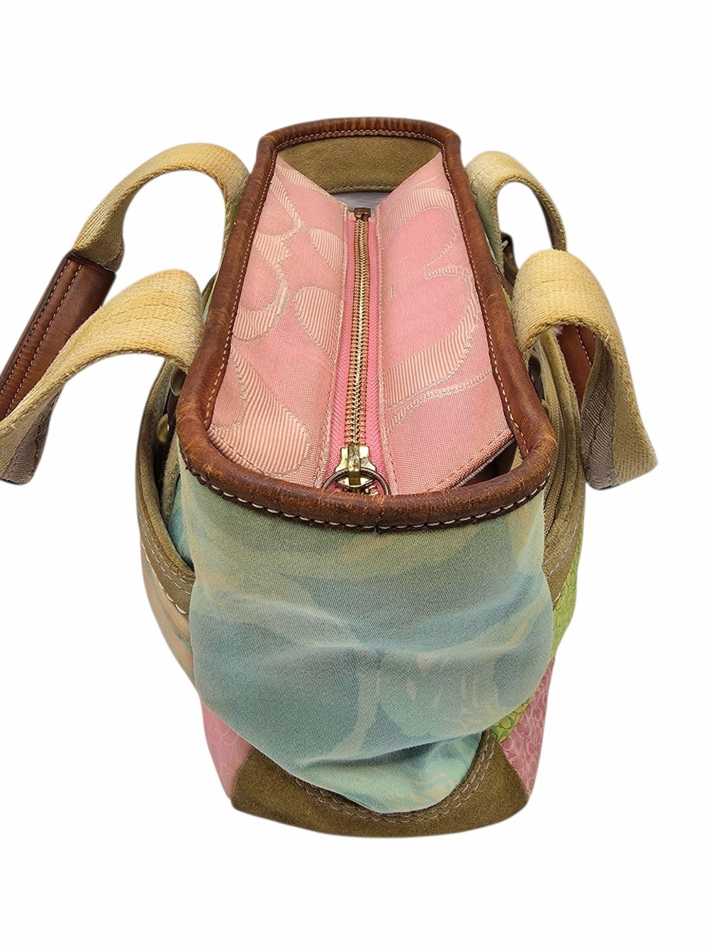 Y2K Coach Patchwork Hampton Mini Tote Bag in Spring Pastel Multicolor - Picture 4 of 10